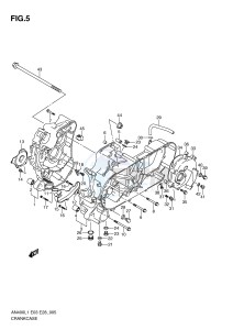 AN400 (E03) Burgman drawing CRANKCASE (AN400L1 E3)