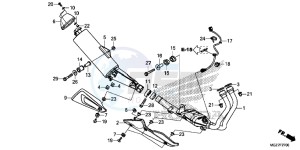 CB500XAE CB500X ABS UK - (E) drawing EXHAUST MUFFLER