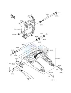 NINJA ZX-6R ZX600RFF FR GB XX (EU ME A(FRICA) drawing Swingarm