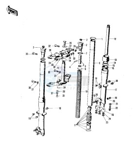 F81 M drawing FRONT FORK -- 71 F81M- -