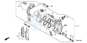 CRF250RB CRF250R ED drawing FRONT BRAKE CALIPER