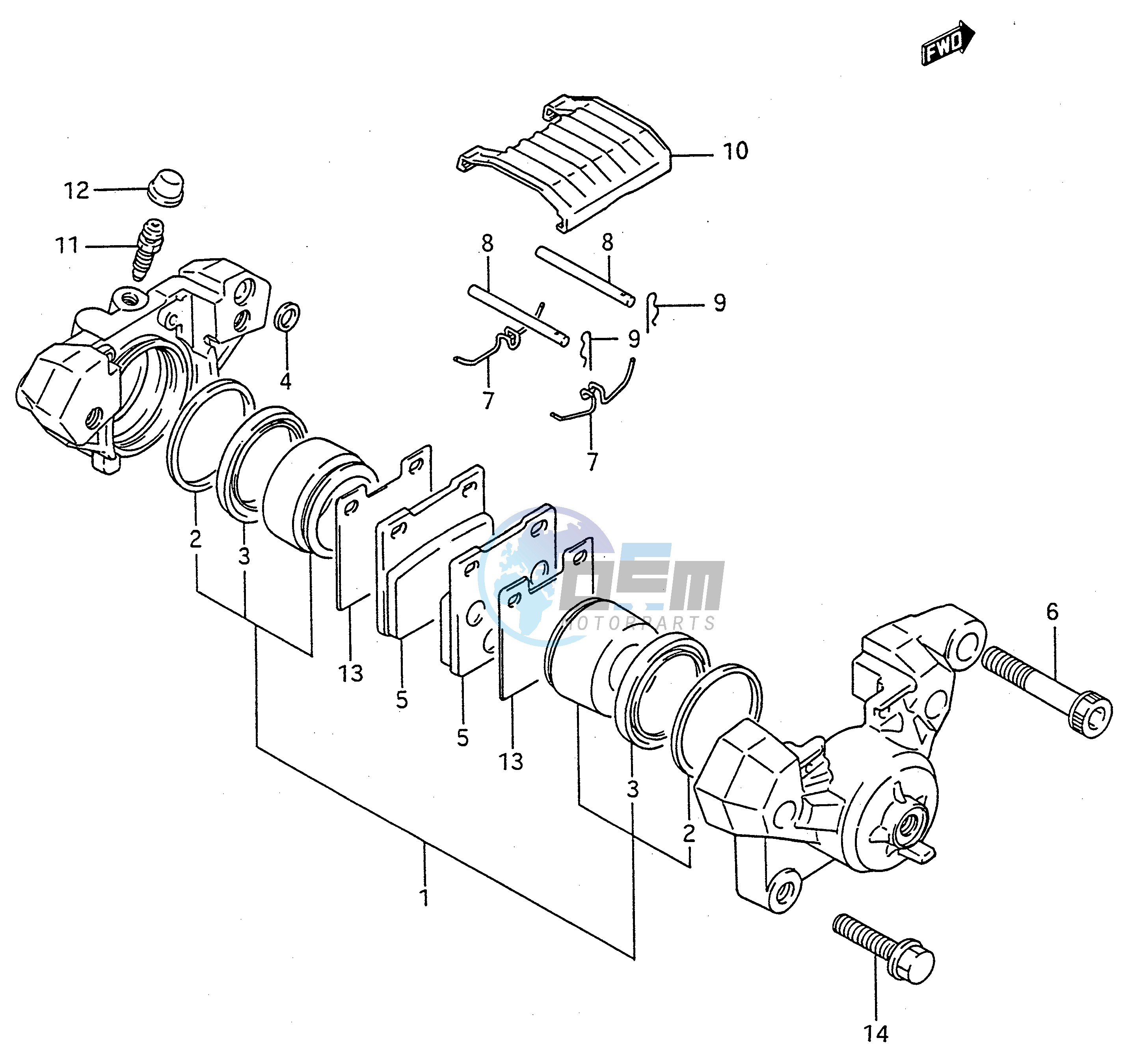 REAR CALIPER (MODEL K L M N)