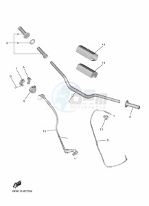 WR450F (BDB8) drawing STEERING HANDLE & CABLE