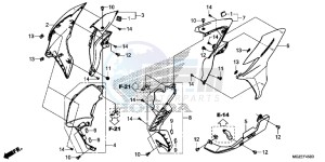 CB500FE CB500F UK - (E) drawing MIDDLE COWL