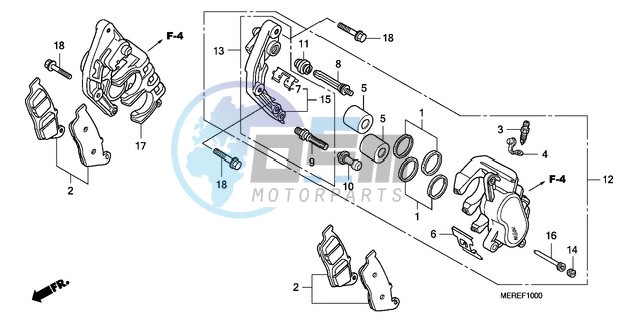 FRONT BRAKE CALIPER (CBF600S/N)