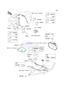 KSV 700 A [KFX700 AND V FORCE] (A1-A2) [KFX700 AND V FORCE] drawing LABELS-- KSV700-A1- -