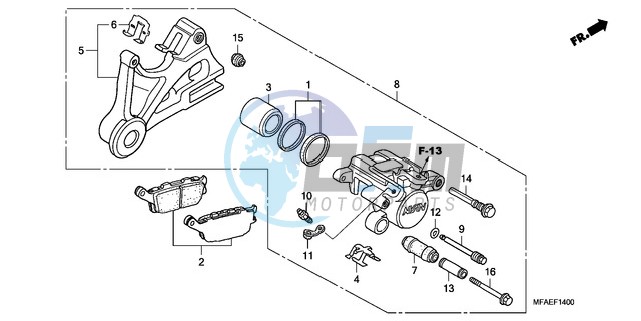 REAR BRAKE CALIPER (CBF1000)