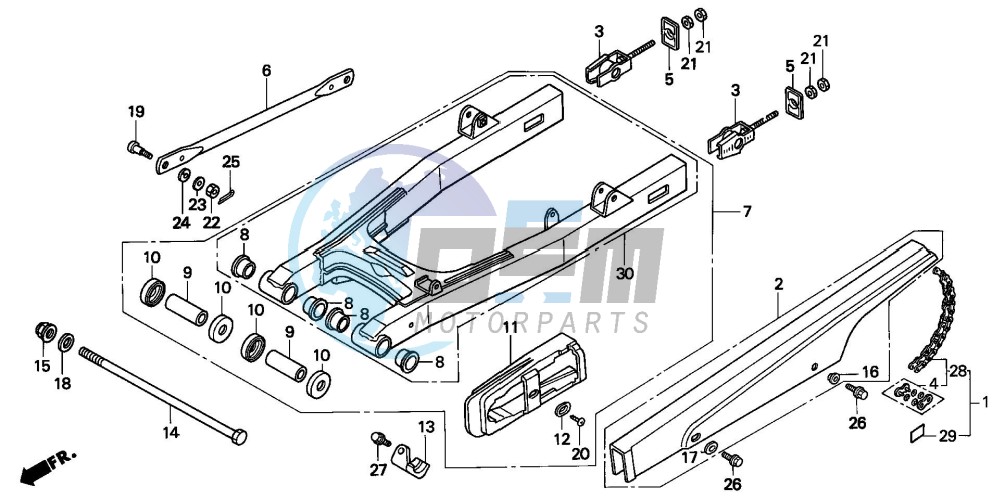 REAR SWING ARM/CHAIN CASE