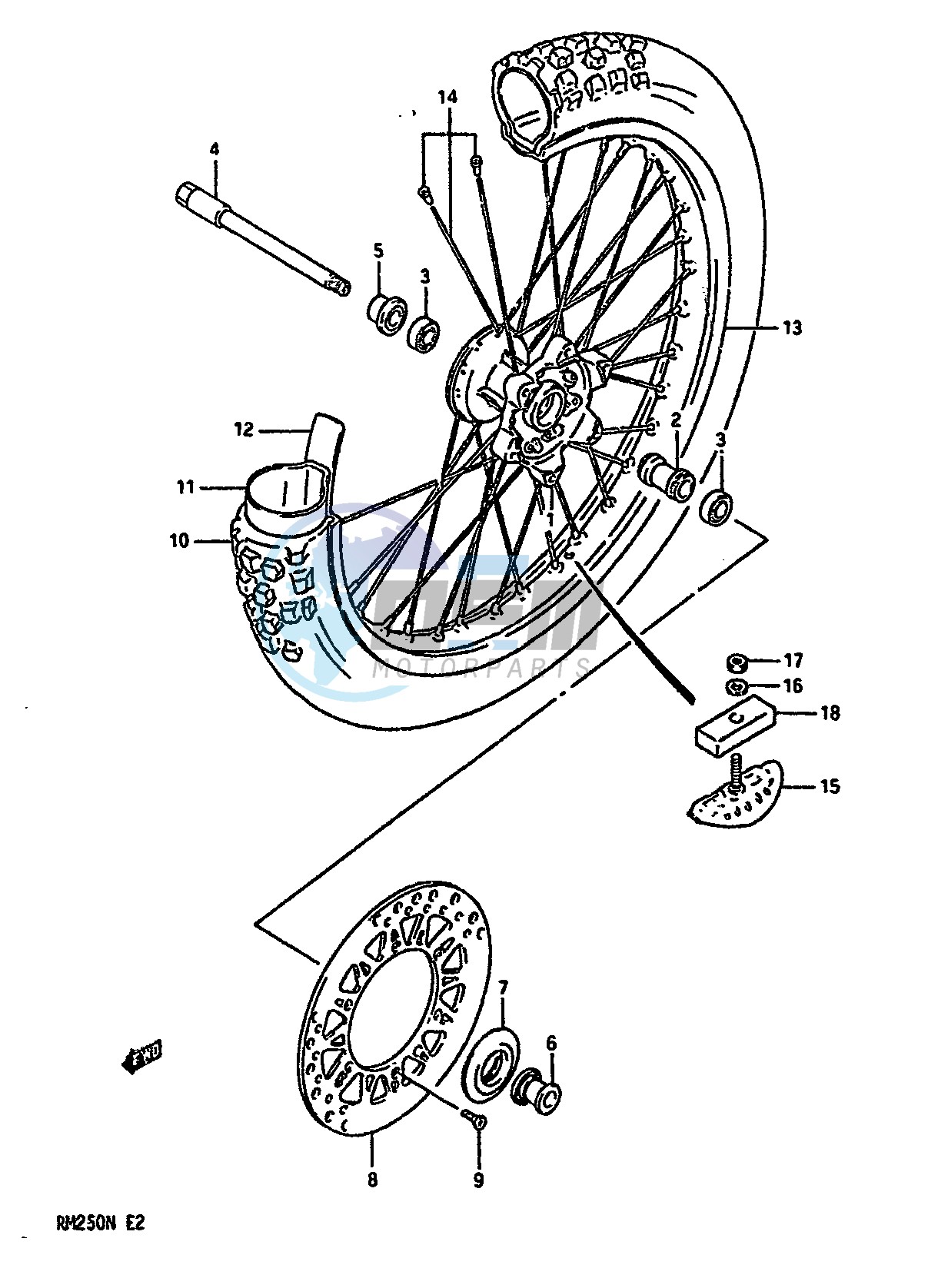 FRONT WHEEL (MODEL K L M)