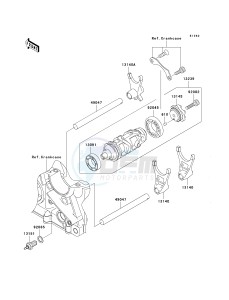 ZR 750 K [Z750S] (K1) K1 drawing GEAR CHANGE DRUM_SHIFT FORK-- S- -