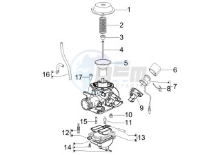 Liberty 125 4t 2v e3 drawing Carburetors components