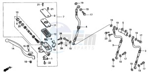 CB750F2 SEVEN FIFTY drawing FR. BRAKE MASTER CYLINDER