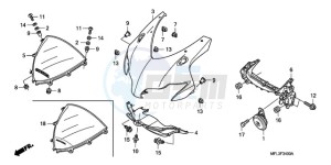 CBR1000RA9 UK - (E / ABS MKH) drawing UPPER COWL (1)