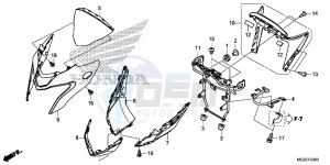 CB500FAE CB500F ABS UK - (E) drawing FRONT COWL