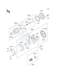 KL 250 D [KLR250] (D15-D19) [KLR250] drawing OIL PUMP