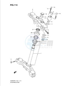 GSXF650 drawing STEERING STEM (GSX650FUL1 E24)