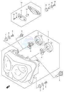 GSX600F (E2) Katana drawing HEADLAMP