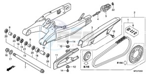 CB600FA Europe Direct - (ED / 25K) drawing SWINGARM