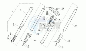 AF1 Futura 125 drawing Front fork M-N