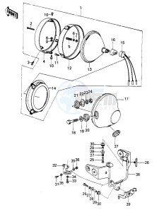 KZ 750 E (E1) drawing HEADLIGHT   -- 80 KZY 50-E1- -