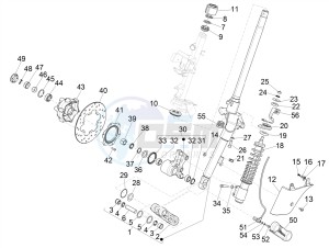 GTS 125 4T E4 ABS (EMEA) drawing Fork/steering tube - Steering bearing unit