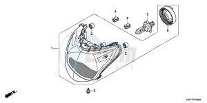 NSC50E Vision 50 - NSC50E UK - (E) drawing HEADLIGHT (NSC50/MPD/WH)