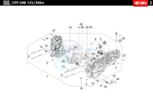 CITYLINE-IE-125-300-BLACK drawing CRANKCASE  300 cc