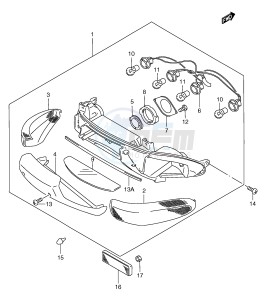 AN250 (E2) Burgman drawing REAR COMBINATION LAMP (MODEL W X Y)