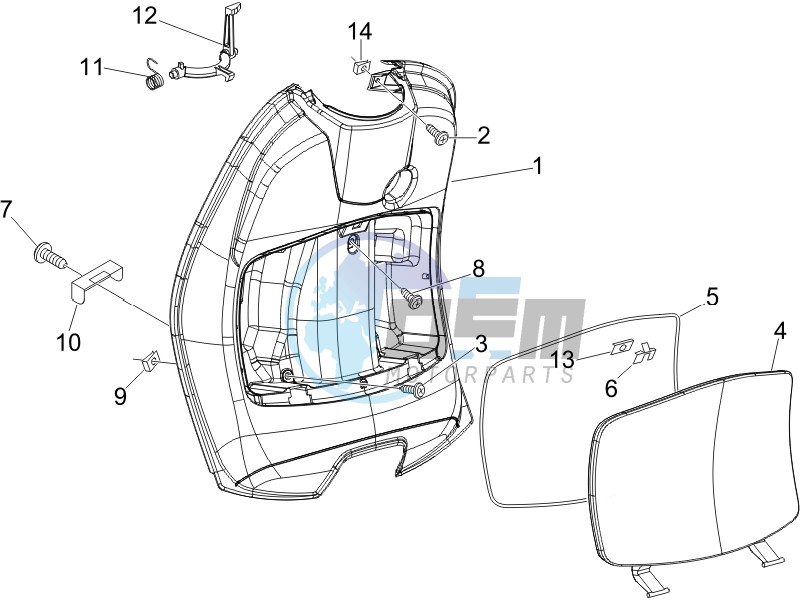 Front glovebox - Knee-guard panel