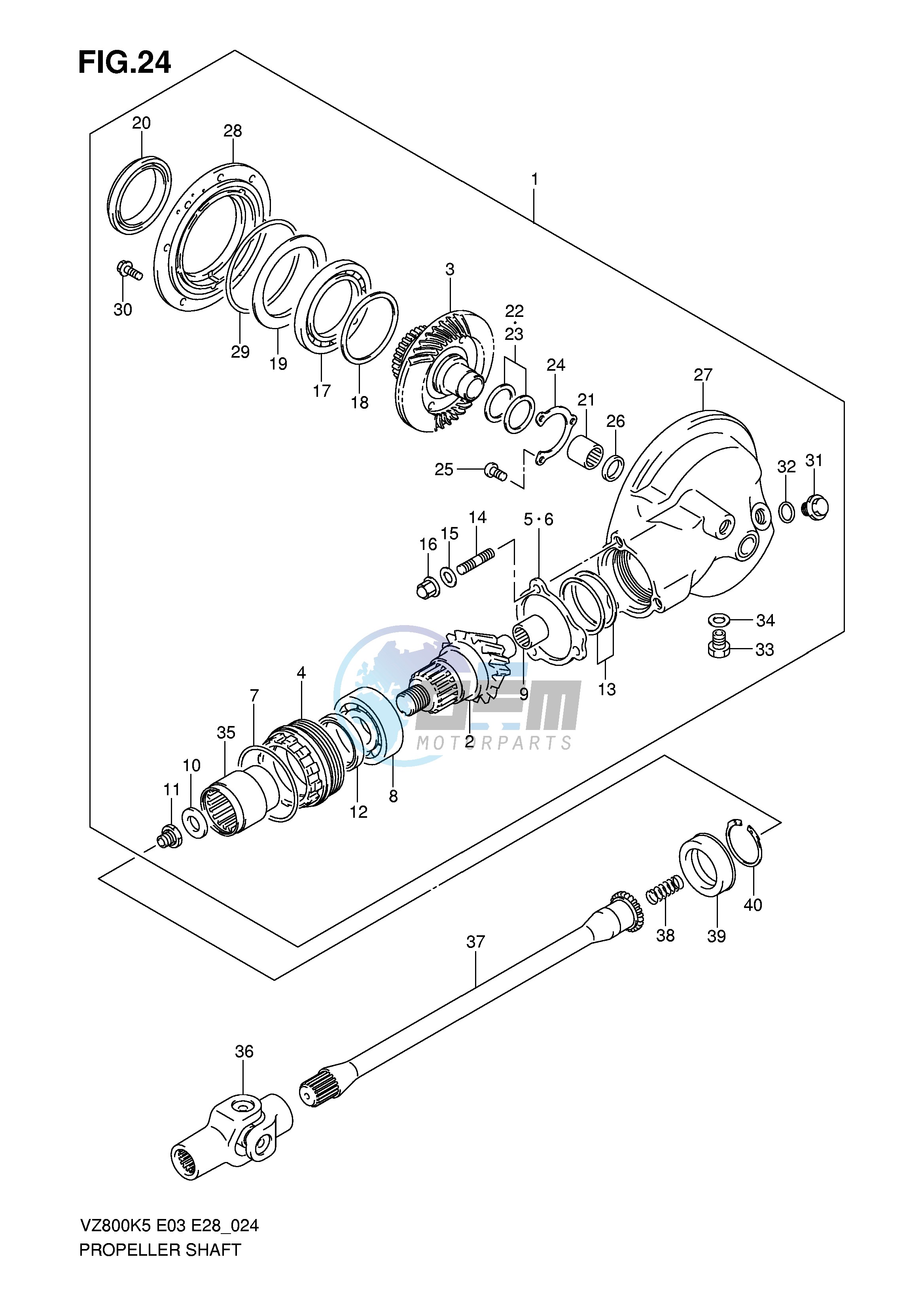 PROPELLER SHAFT - FINAL DRIVE GEAR