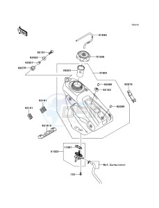 KX250F KX250T8F EU drawing Fuel Tank