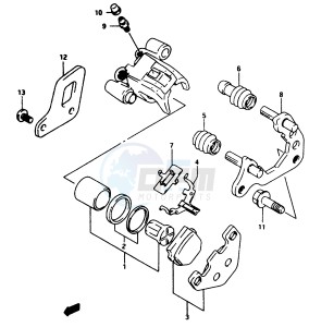 RM80 (T-V) drawing REAR CALIPERS