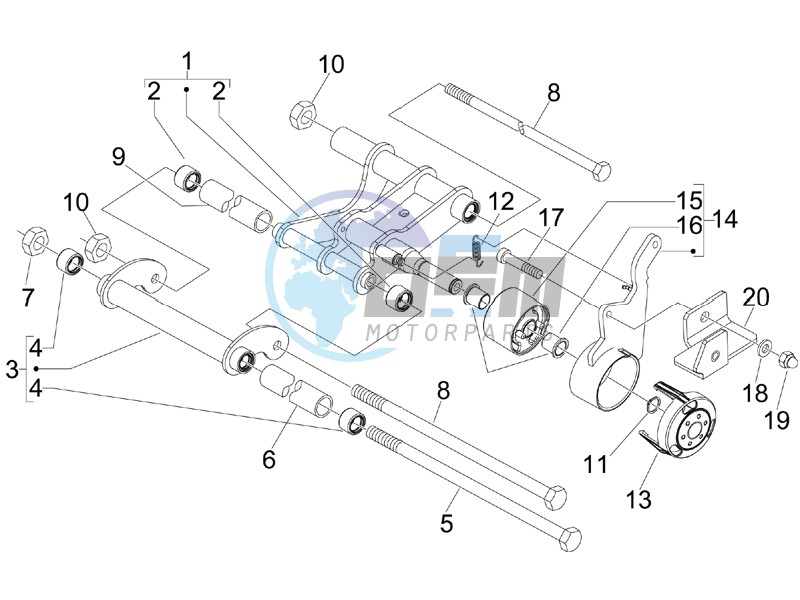 Swinging arm