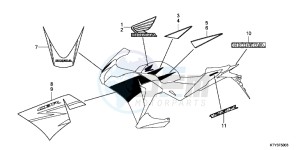 CBR125RTD CBR125RT UK - (E) drawing MARK/STRIPE (4)