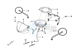 MIO 50 SPORT 45KMH drawing DASHBOARD / MIRRORS / SPEEDOMETER COVER