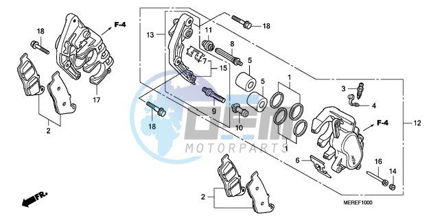 FRONT BRAKE CALIPER (CBF600S/N)