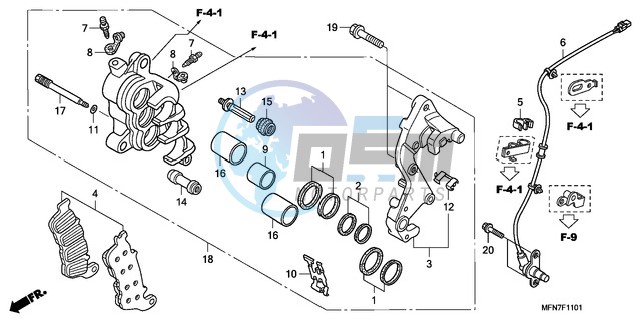 R. FRONT BRAKE CALIPER (CB1000RA)