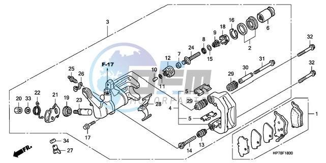 REAR BRAKE CALIPER