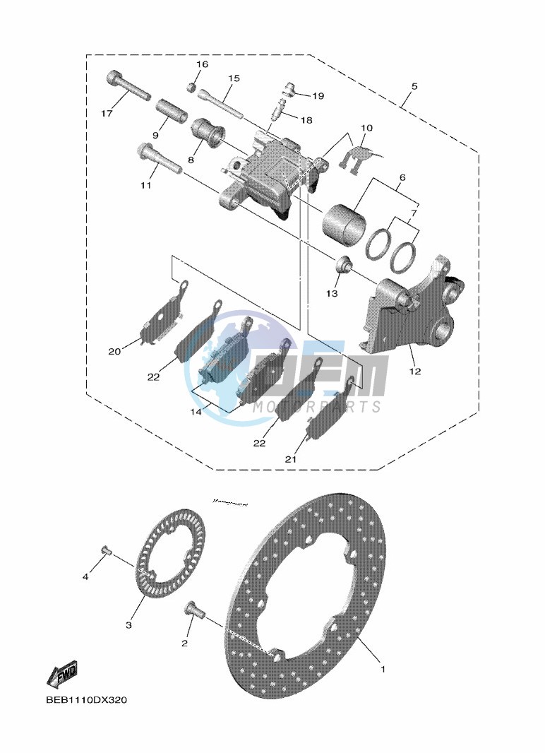 REAR BRAKE CALIPER