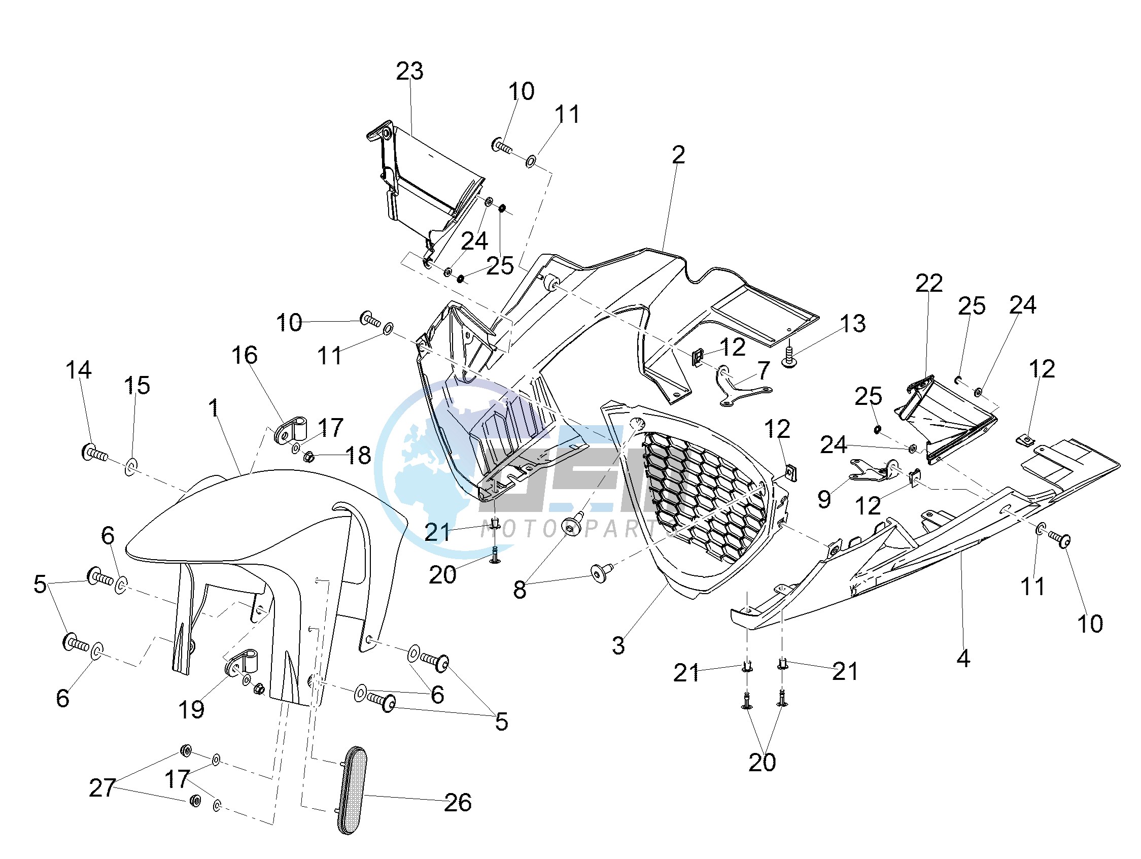 Front mudguard-Pillar