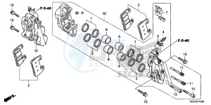 CB1100CAH UK - (E) drawing FRONT BRAKE CALIPER (CB1100CA/ CAD/ TA/ TAD)