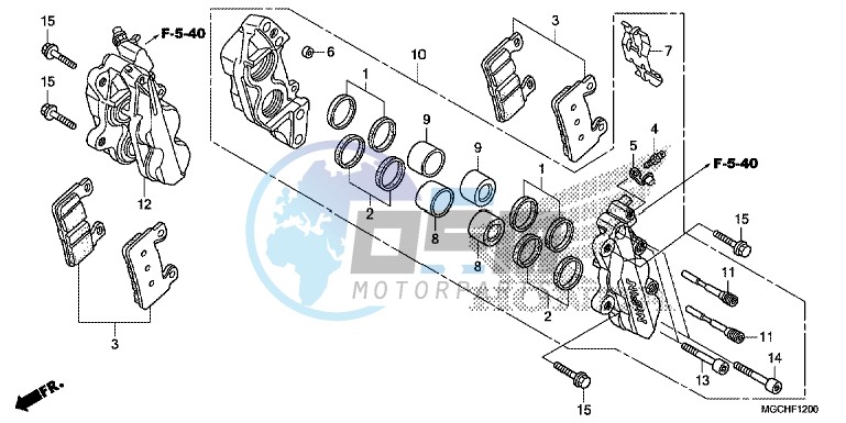 FRONT BRAKE CALIPER (CB1100CA/ CAD/ TA/ TAD)