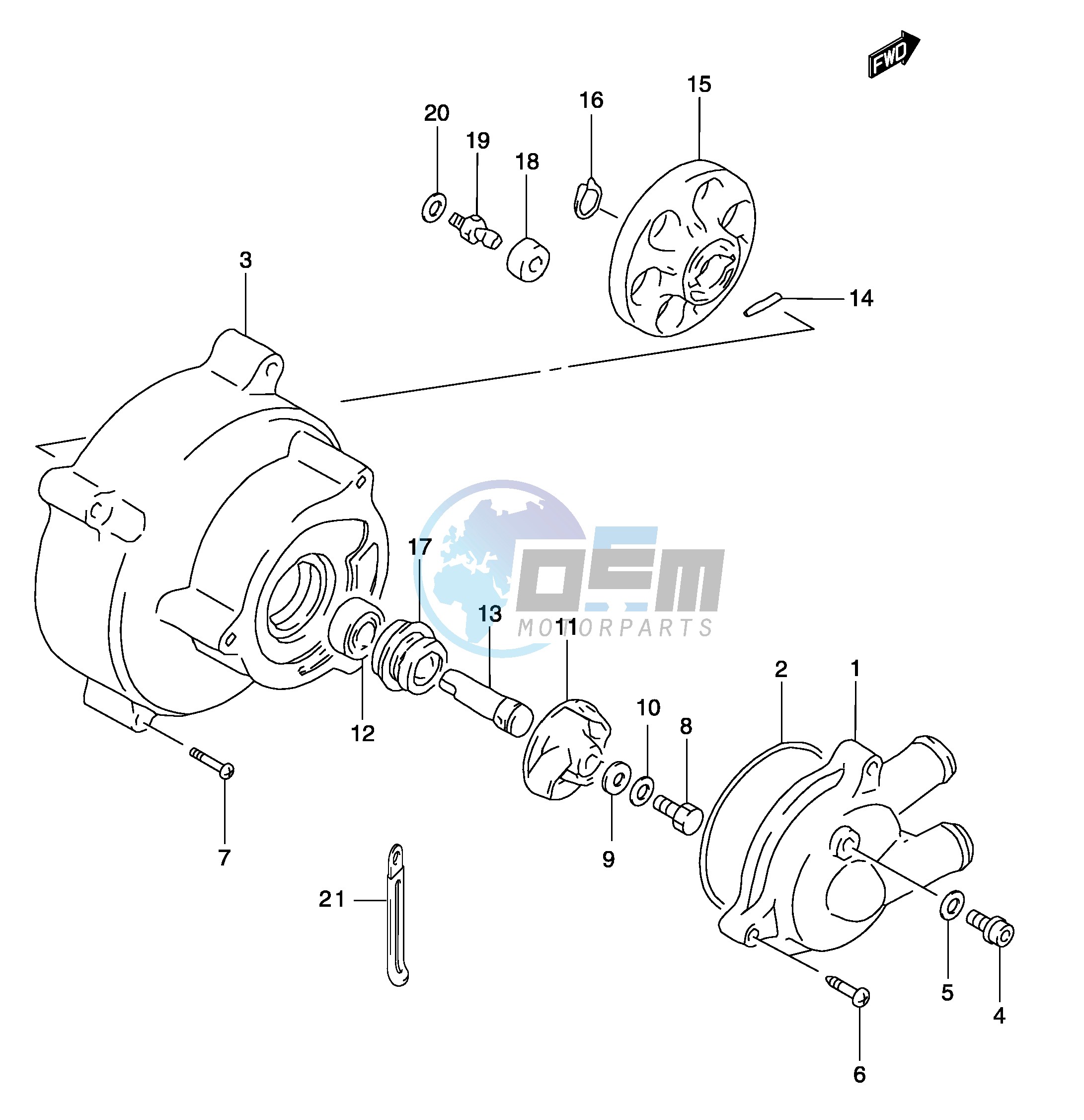 WATER PUMP (MODEL AY50WR K1 K2 AY50W K3 K4)