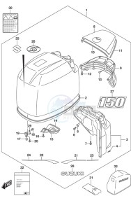 DF 150 drawing Engine Cover (Model: ST)