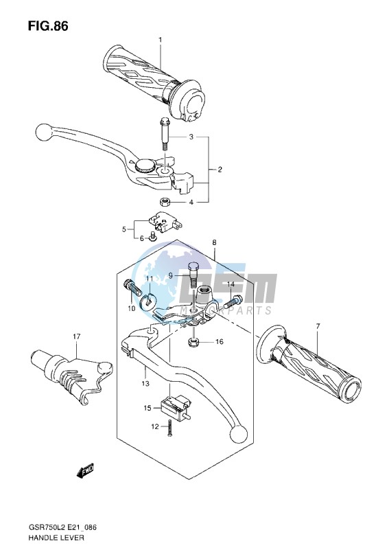 HANDLE LEVER L2-L5