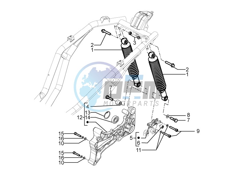 Rear suspension - Shock absorber/s