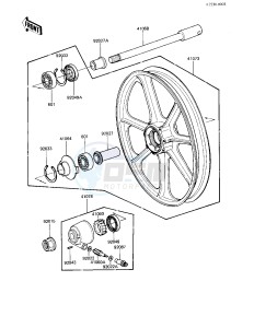 KZ 650 H [CSR] (H3) [CSR] drawing FRONT WHEEL_HUB -- 83 H3- -