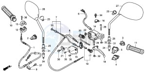 NHX110WH drawing HANDLE LEVER/SWITCH/CABLE