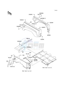 KRF 750 L [TERYX 750 FI 4X4 LE SPORT MONSTER ENERGY] (L9F-L9FA) L9FA drawing REAR FENDER-- S- -