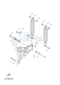 YP250R X-MAX 250 X-MAX 250 (1YS9 1YS9 1YS9) drawing REAR ARM & SUSPENSION